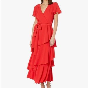 Tahari Red Tiered Dress